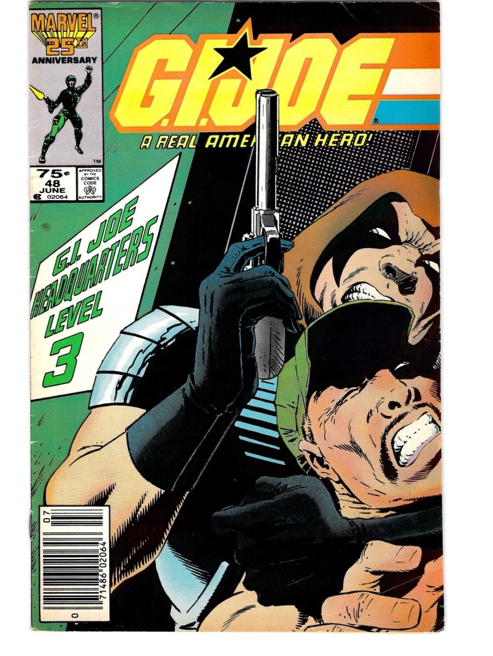 GI JOE No. 48 A Real American Hero "Slaughter!” Newsstand Variant 1986 Marvel